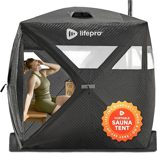 LifePro Infrared Sauna with Therapeutic Stones| Red Light Therapy Sauna l 1 Person Infrared Sauna Sauna Bed |Personal Infrared Saunas for Home l Indoor Dry Sauna