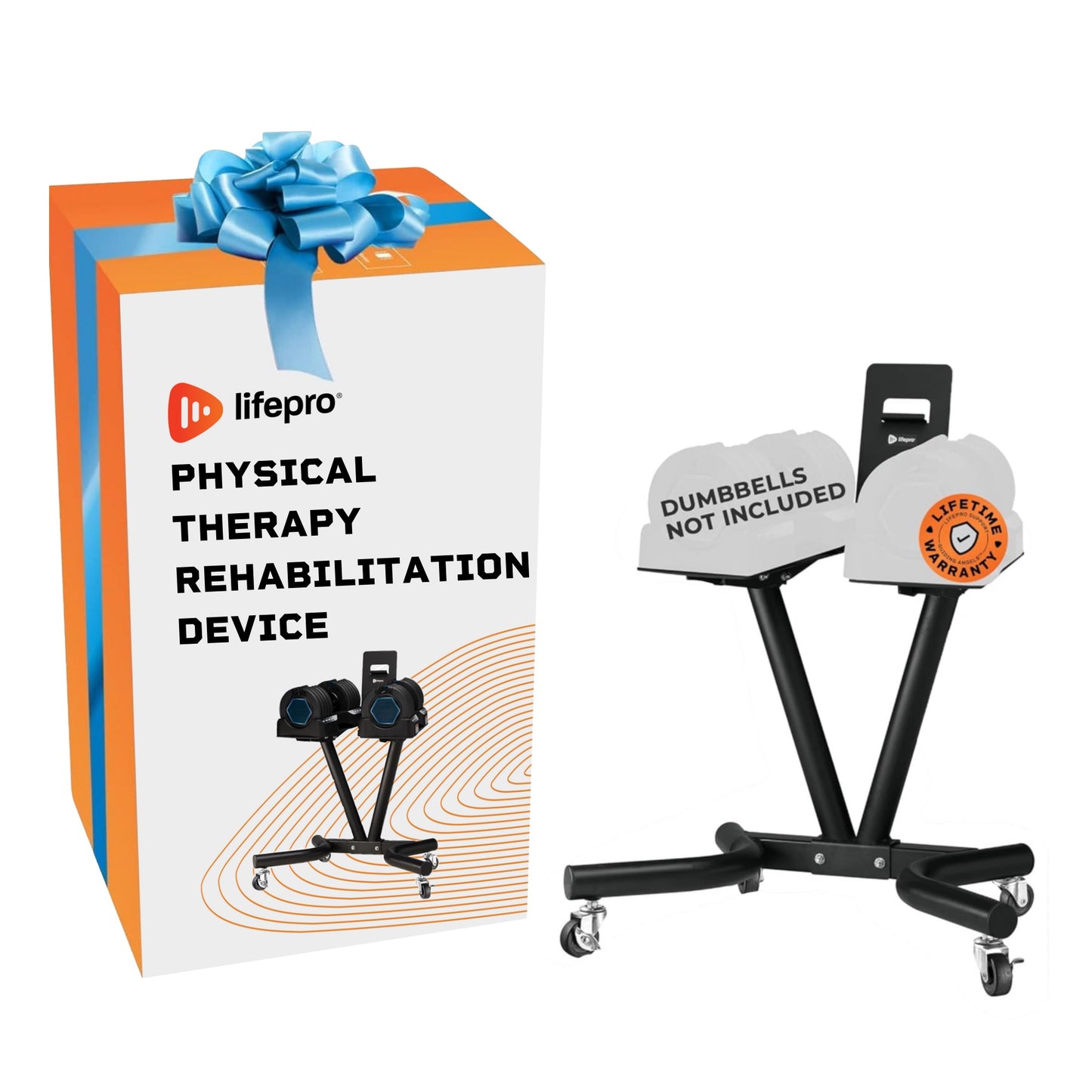 Adjustable Dumbbell Stand for Safe and Convenient Physical Therapy Rehabilitation