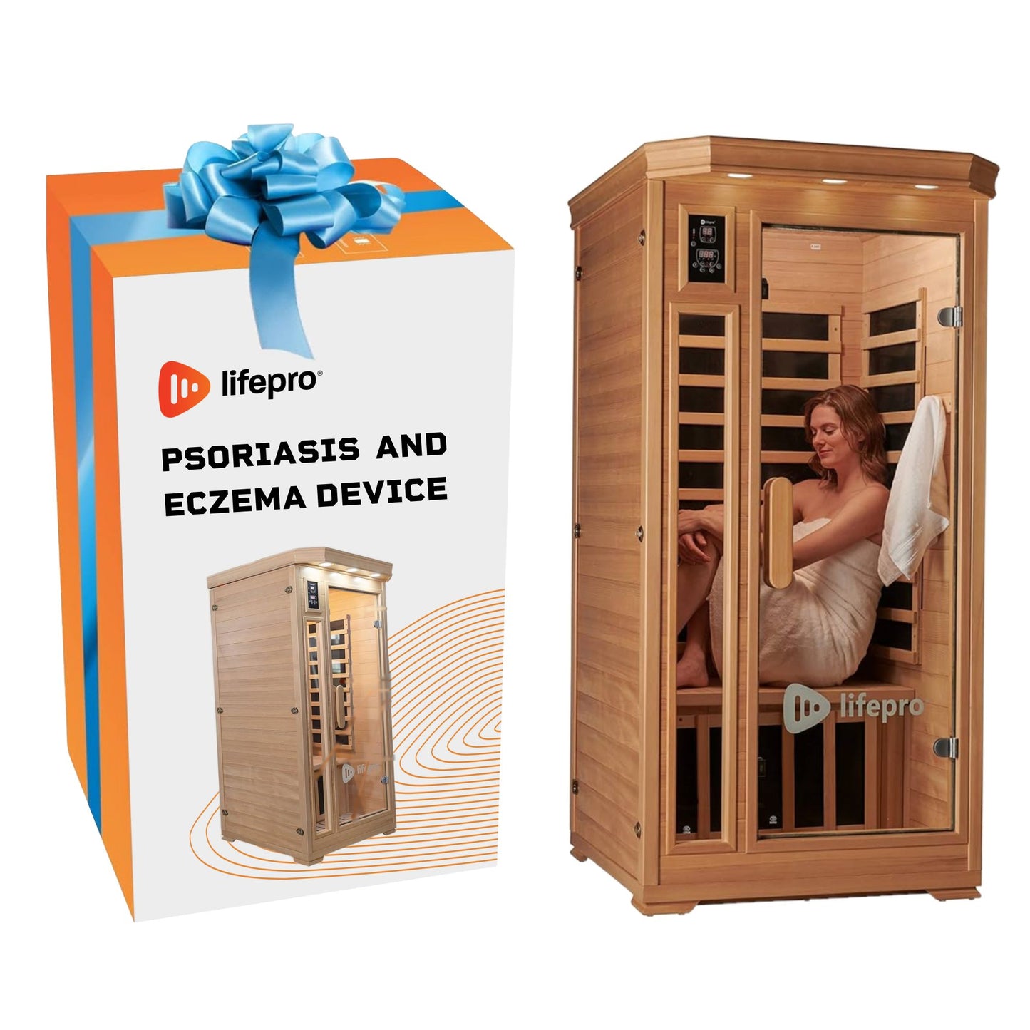 Home Infrared Sauna with Chromotherapy for Psoriasis and Eczema Therapy