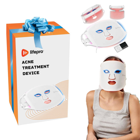 LED Face Mask for Blue and Red Light Therapy for Acne Treatment