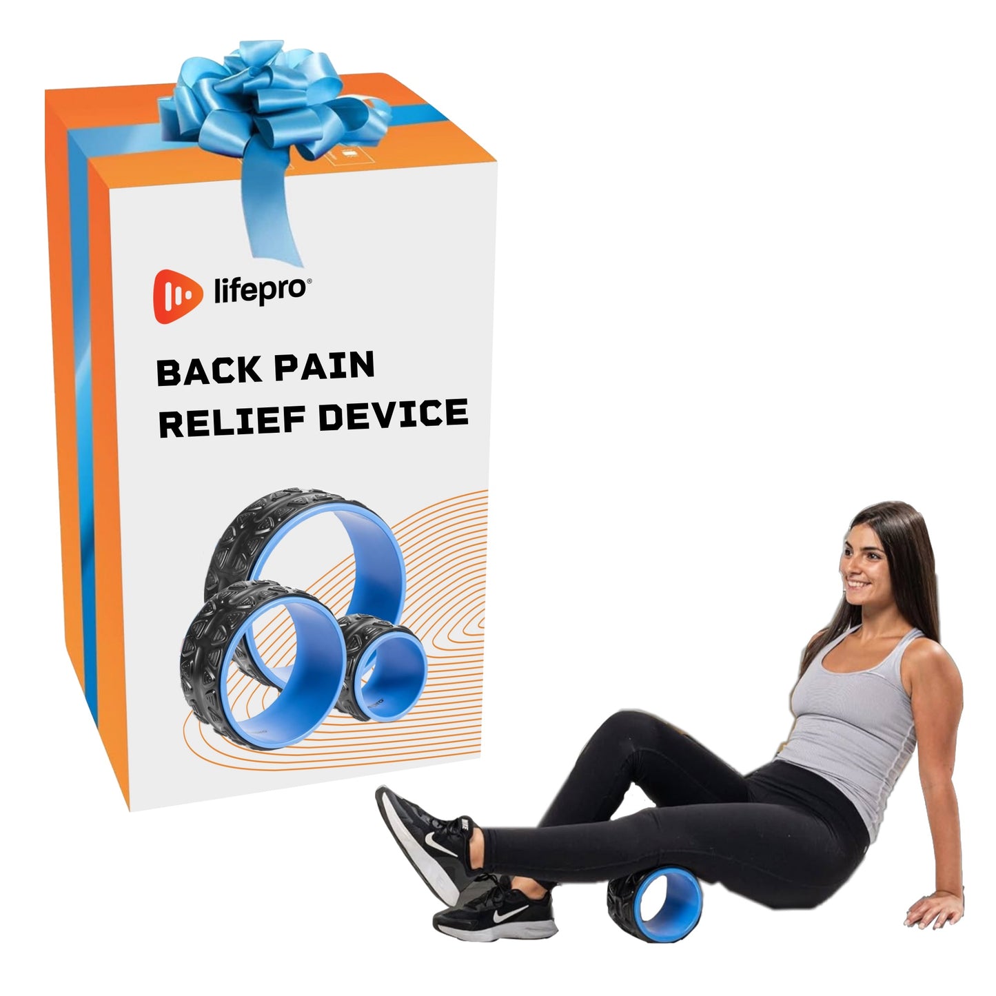 Yoga Wheel Set for Back Pain Relief and Alignment, Shoulder and Neck Relief