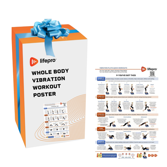 Whole Body Vibration Plate Workout Poster with Training Suggestions and Detailed Instructions